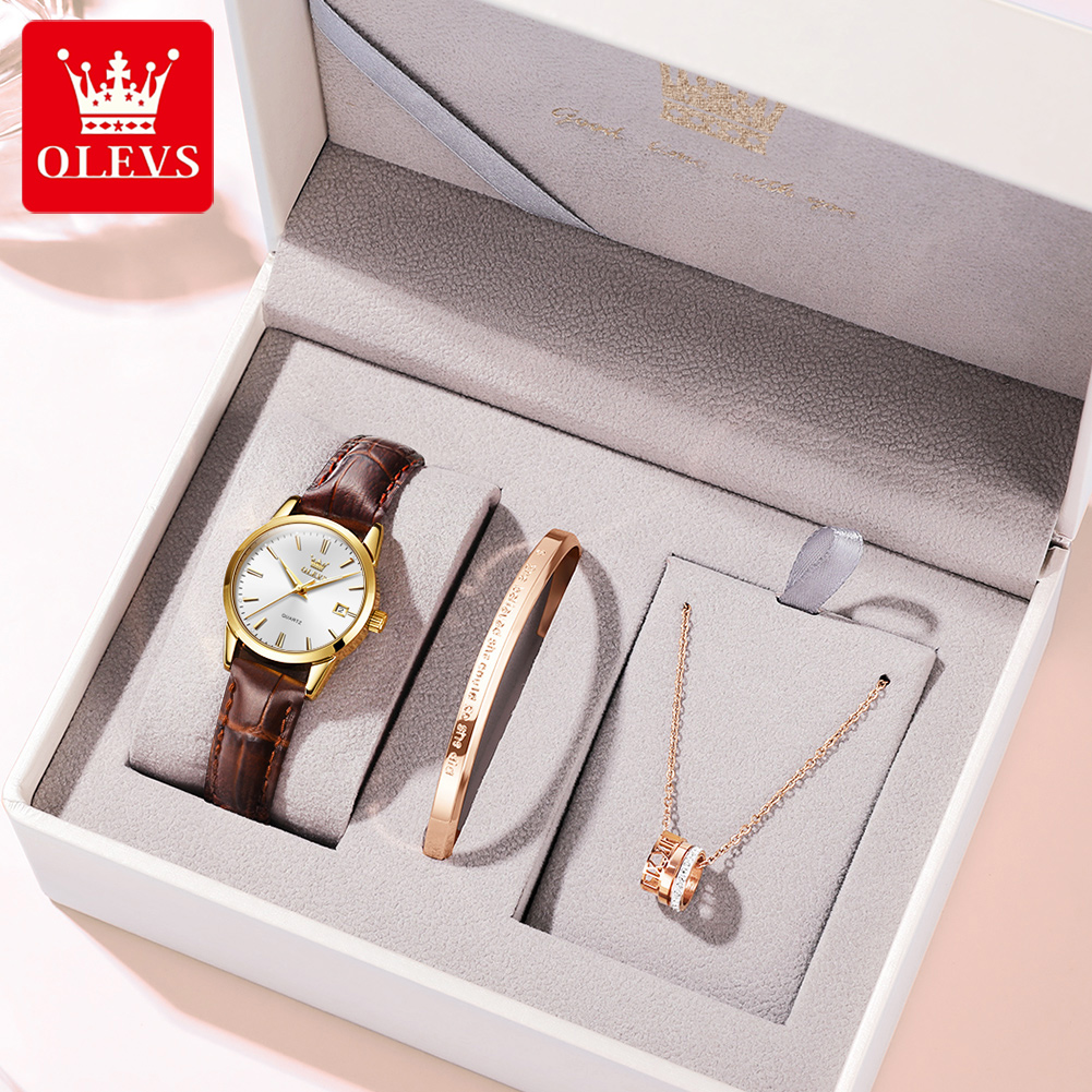 Leather Watch Strap - OLEVS montre 6898 femmes montres Original