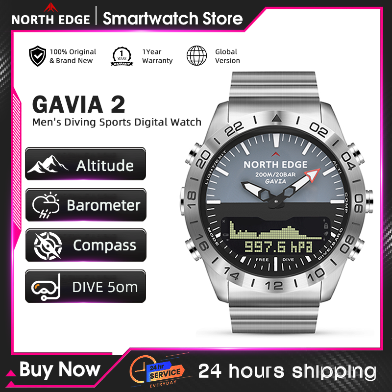 Smartwatch Watches For Mens - NORTH EDGE – montre de plongée