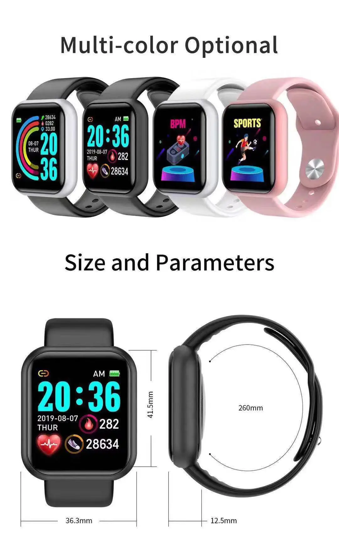 Smartwatch Watches For Mens - Montre connectée D20 Pro pour hommes,