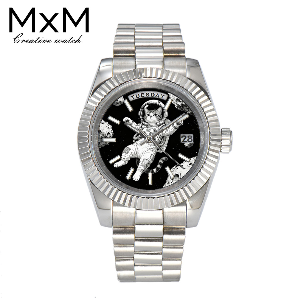 Leather Watch Strap - Montre pour hommes créative 40mm/36mm Miyota