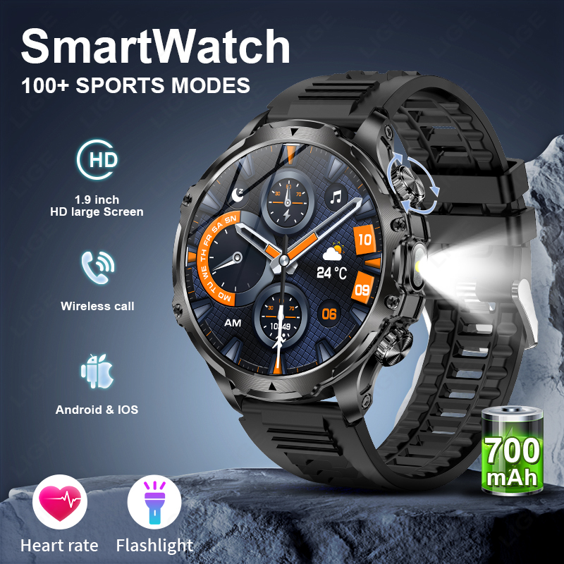Smartwatch Timex Watches For Men - LIGE Smartwatch militaire hommes 1.9 