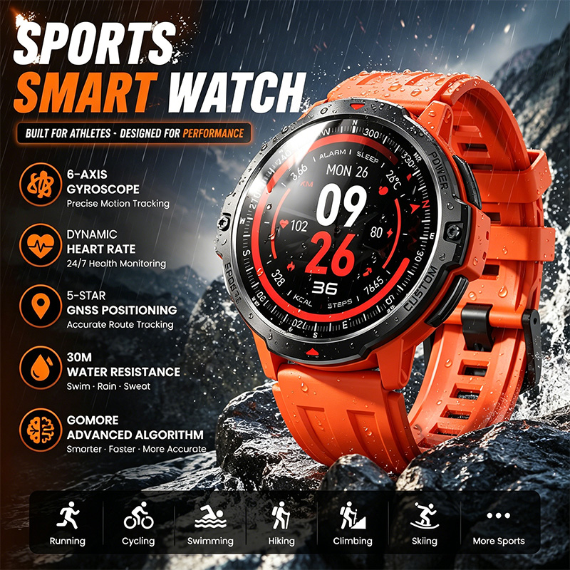 Smartwatch Timex Watches For Men - Montre de sport intelligente, positionnement GNSS,