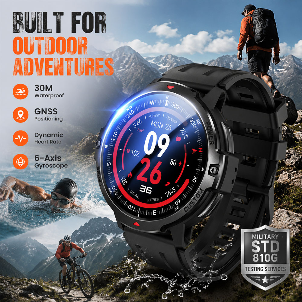 Smartwatch Timex Watches For Men - Nouvelle montre connectée militaire GPS à