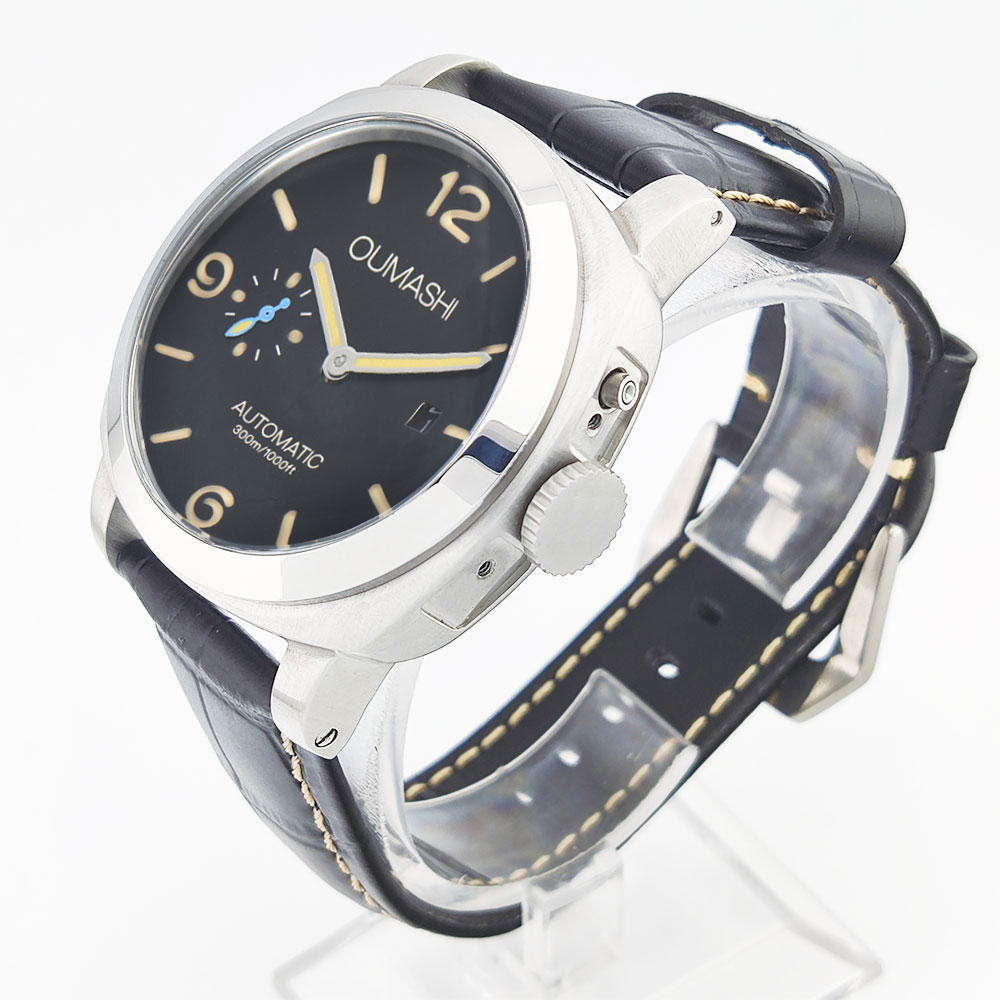 Montre pour homme 44 mm, mouve - Leather Watch Strap avis et prix
