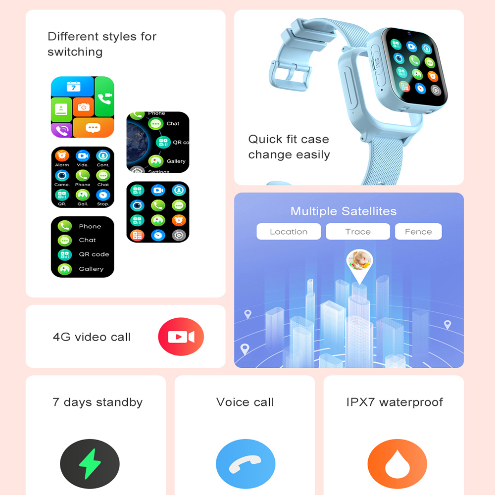 Montre intelligente enfants 4G - Smartwatch Watches Gift For Boys With Gps avis et prix
