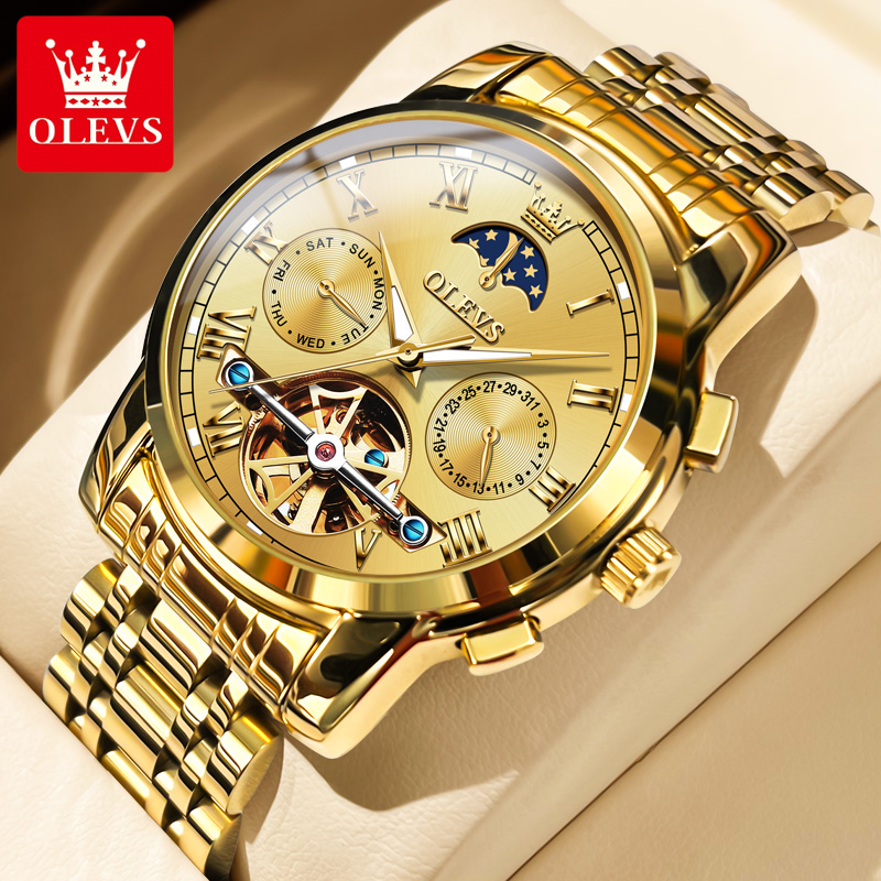 OLEVS 6617 montre mécanique cl - Leather Watch Strap avis et prix