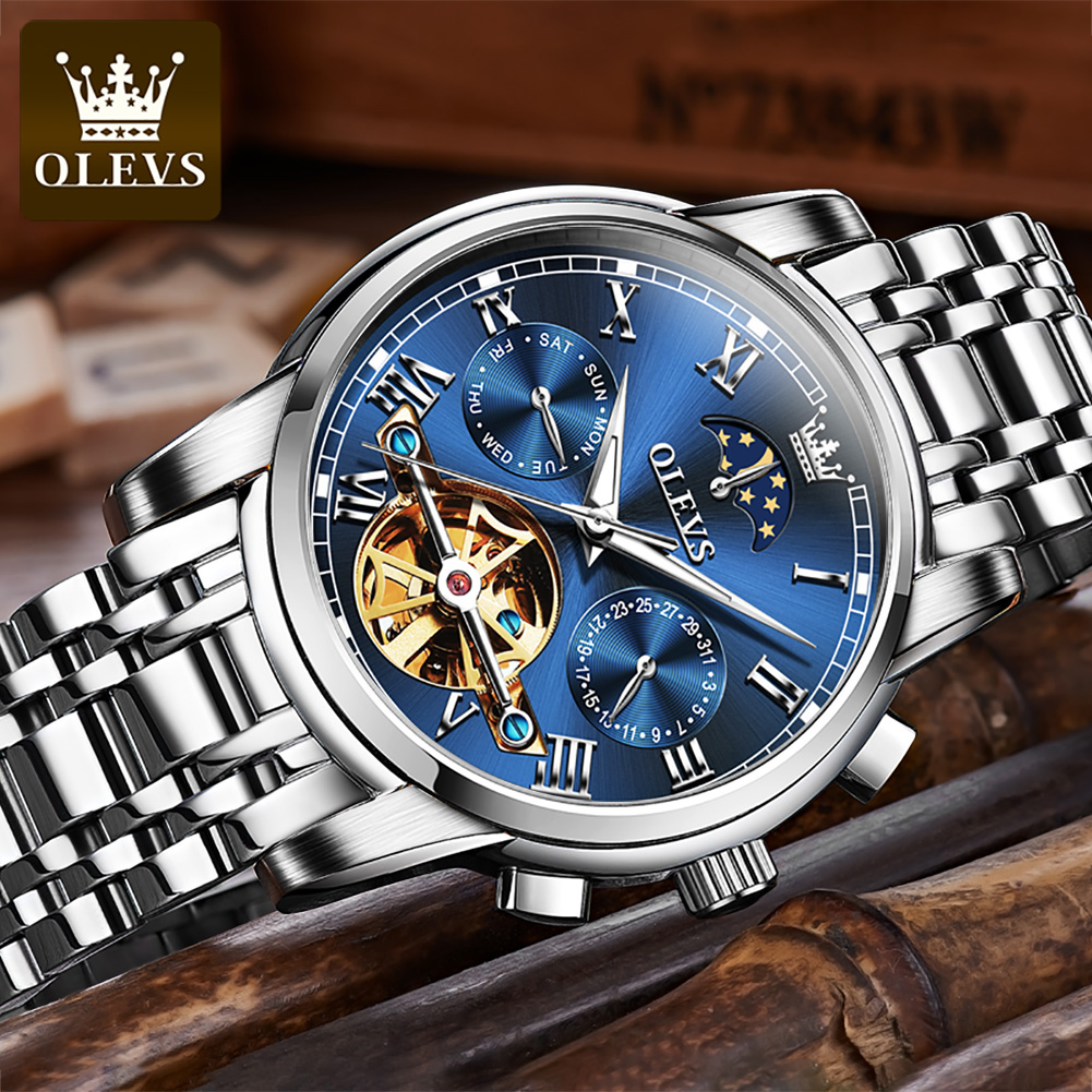 OLEVS 6617 montre mécanique cl - Leather Watch Strap avis et prix