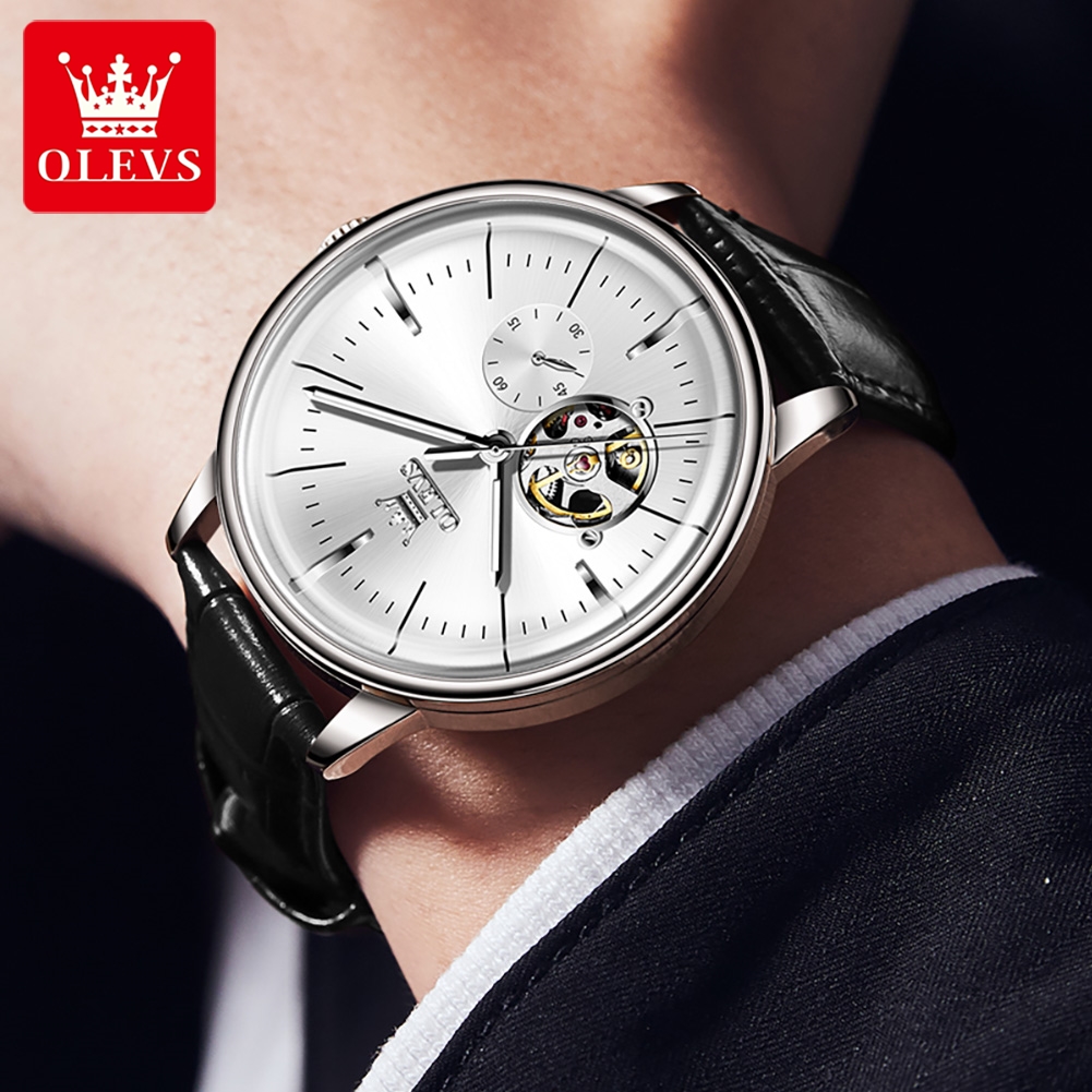 Montres pour hommes OLEVS 6708 - Leather Watch Strap avis et prix
