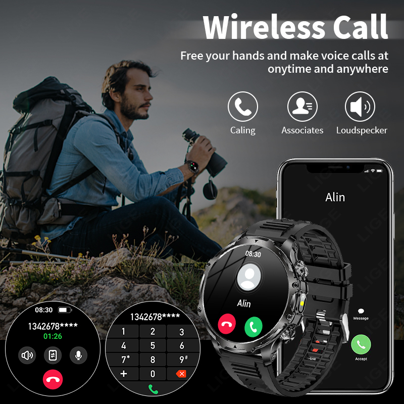 LIGE Smartwatch militaire homm - Smartwatch Timex Watches For Men avis et prix