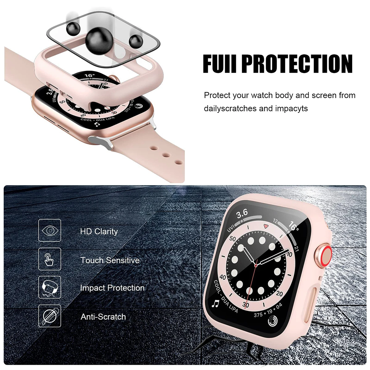 Coque en verre et couvercle po - Apple Watch Band avis et prix