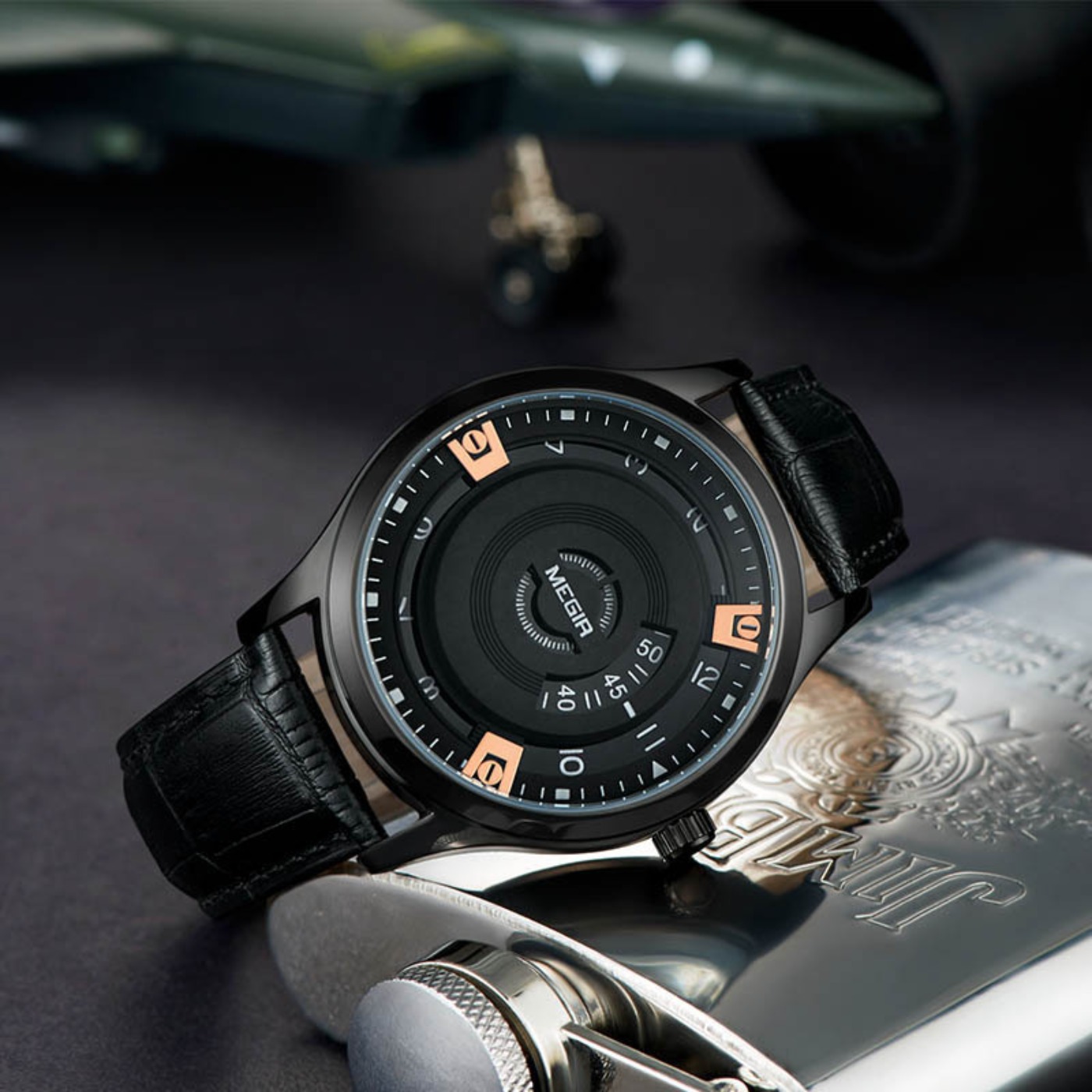 Montres pour hommes MEGIR, bra - Leather Watch Strap avis et prix