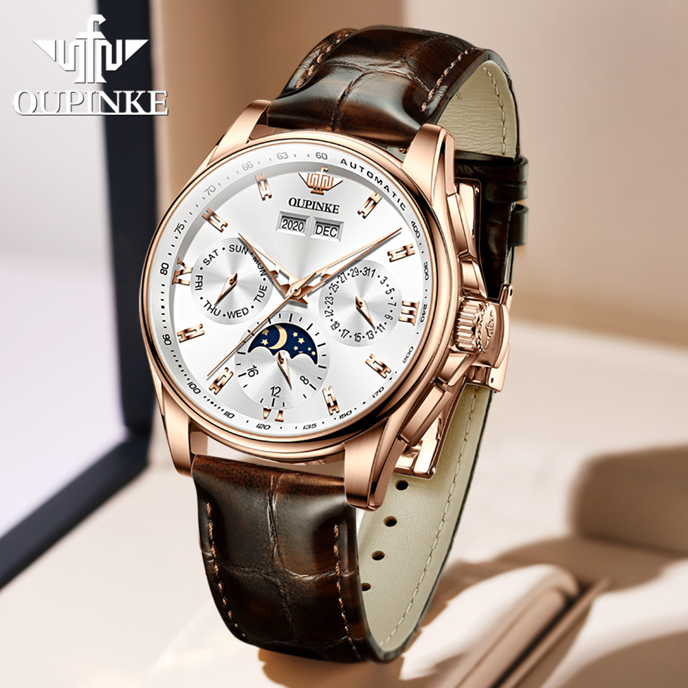 OUPINKE montres pour hommes dé - Leather Watch Strap avis et prix