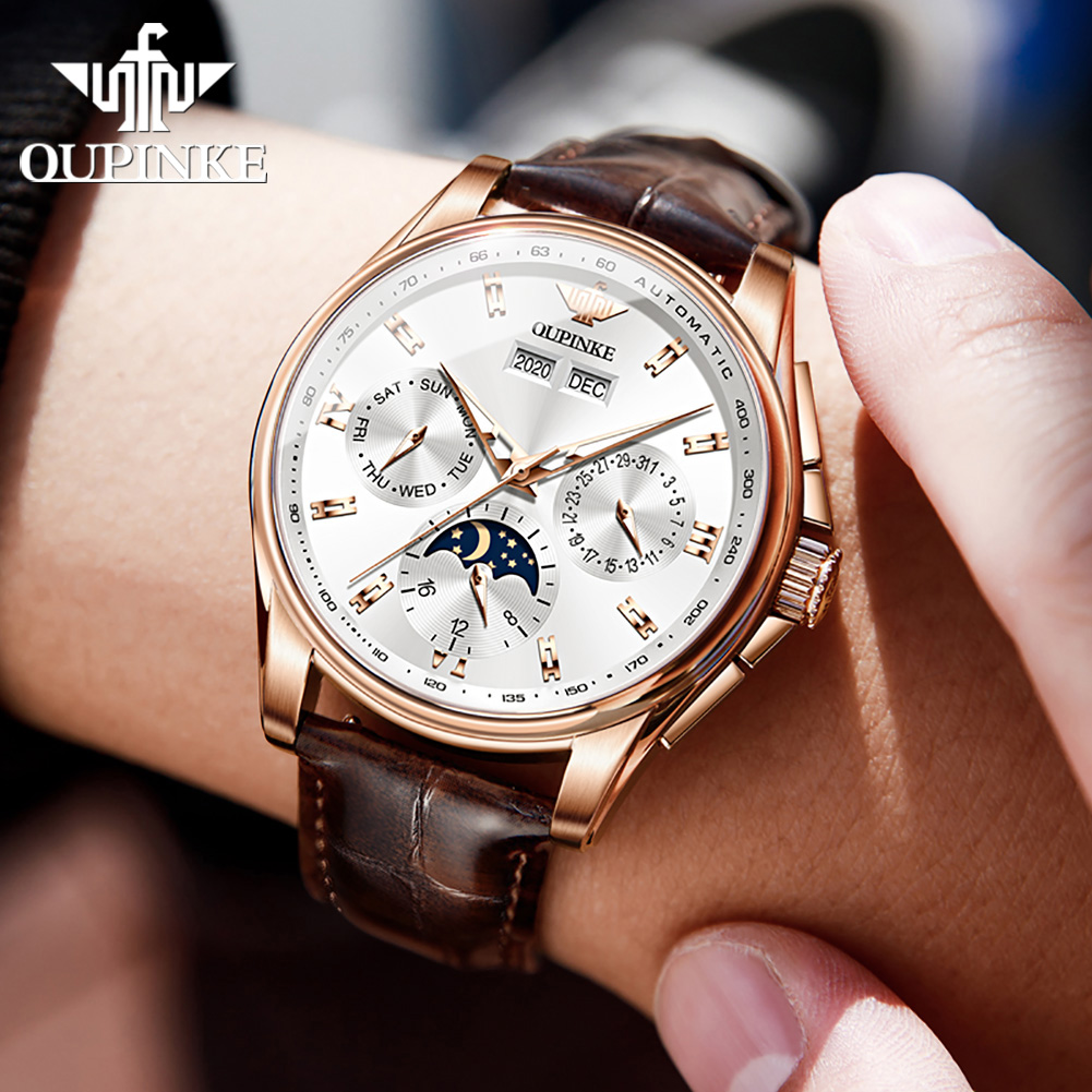 OUPINKE montres pour hommes dé - Leather Watch Strap avis et prix